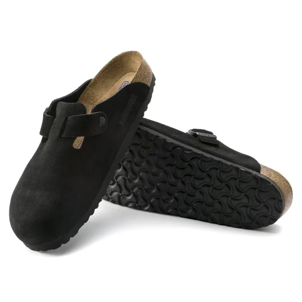 Birkenstock Boston Soft Footbed Suede Black