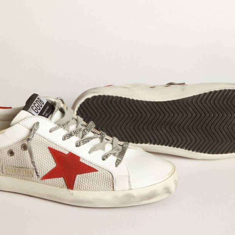 Golden Goose LTD Super-Star White Red Star