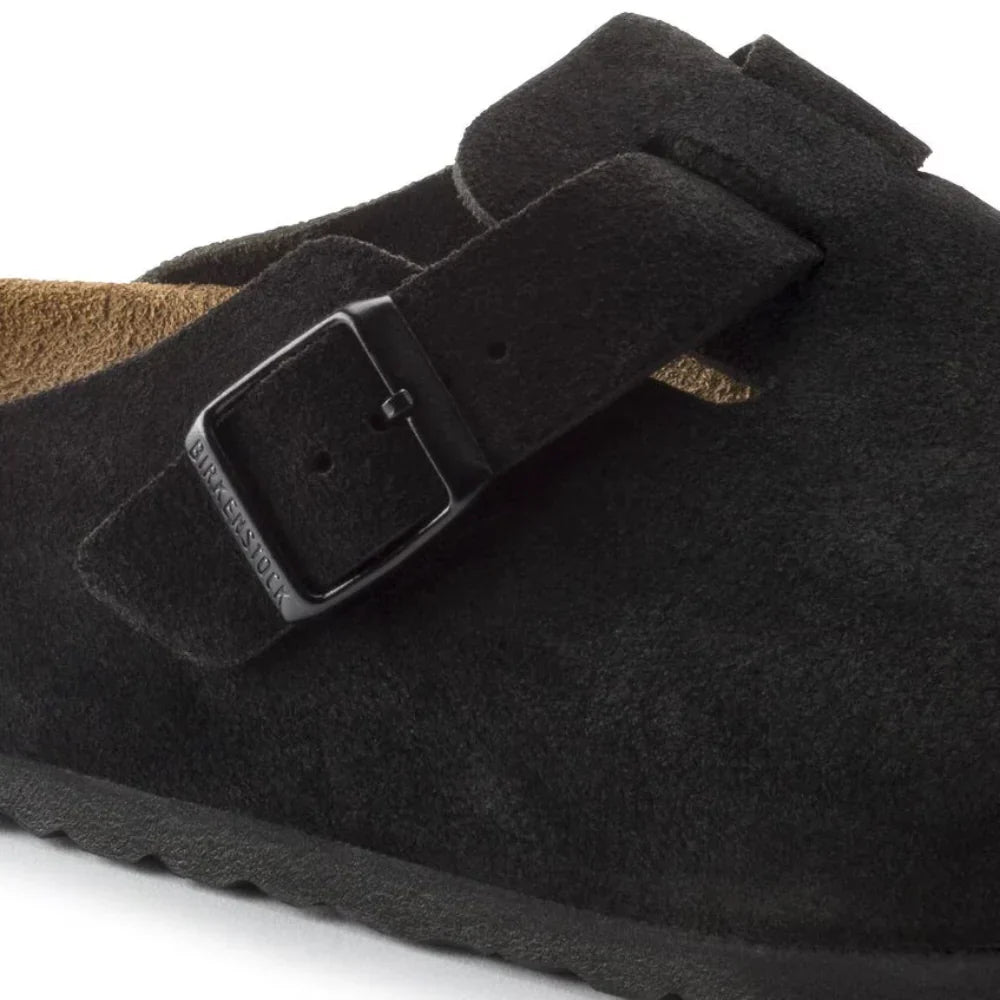 Birkenstock Boston Soft Footbed Suede Black