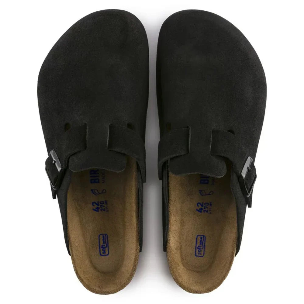 Birkenstock Boston Soft Footbed Suede Black