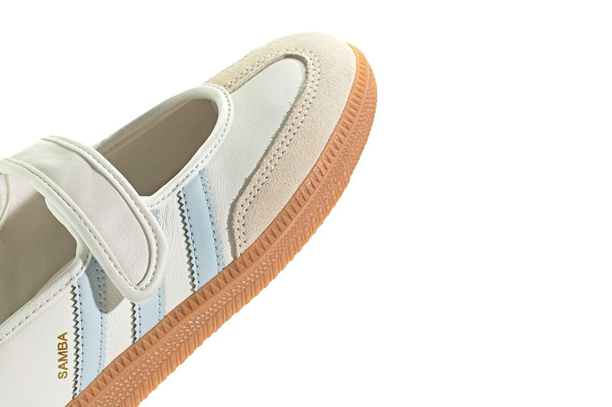 Tênis Adidas Samba Jane White Blue Gum Branco
